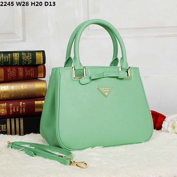 2014 Prada saffiano calfskin tote BN2245 light green